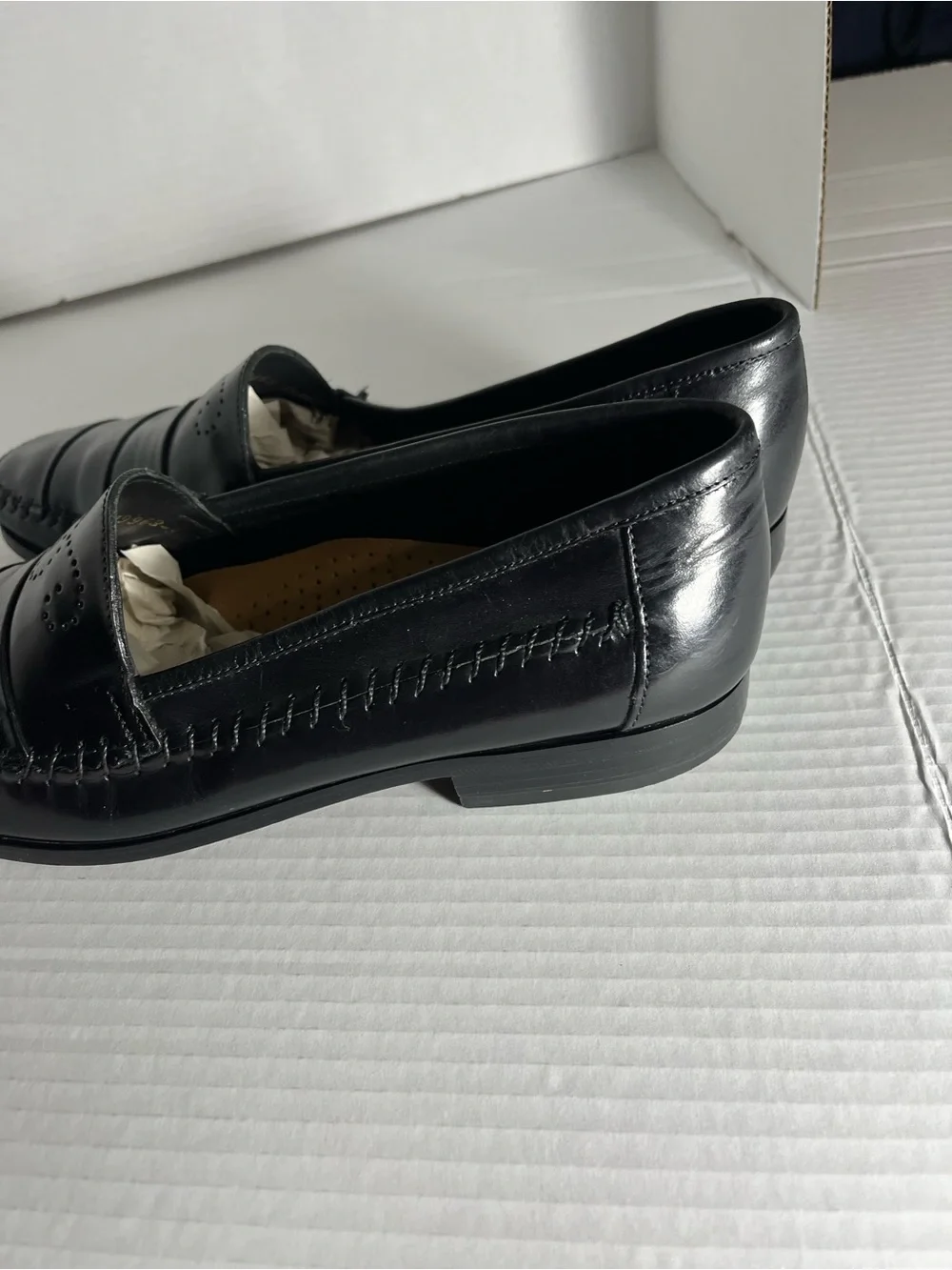 Giorgio Brutini Black Leather Penny Slip-On Loafers